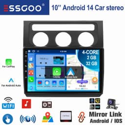 ESSGOO For VW Touran 1T1 1T2 1T3 2003-2010 10.1" Android 14 Wireless Carplay Car stereo radio GPS NAV WIFI SWC BT Mirror link FM