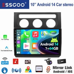 ESSGOO For VW Touran 1T1 1T2 1T3 2003-2010 10.1" Android 14 Wireless Carplay Car stereo radio GPS NAV WIFI SWC BT Mirror link FM