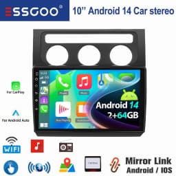 ESSGOO For VW Touran 1T1 1T2 1T3 2003-2010 10.1" Android 14 Wireless Carplay Car stereo radio GPS NAV WIFI SWC BT Mirror link FM