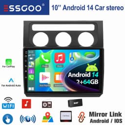 ESSGOO For VW Touran 1T1 1T2 1T3 2003-2010 10.1" Android 14 Wireless Carplay Car stereo radio GPS NAV WIFI SWC BT Mirror link FM