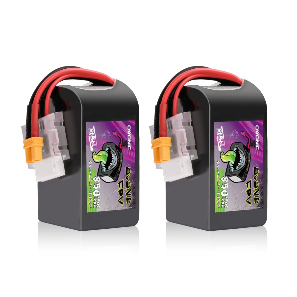 OVONIC 11.1V 150C 850mAh 6S LiPo Battery with XT30 Plug for 90-180mm Brushless FPV Drones Cinelog & Protek 25