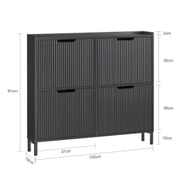 SoBuy FSR177-L 4 flap shoe cabinet narrow shoe rack 4 shelf surface shoe chest of drawers shoe shelf