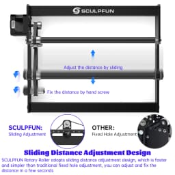 SCULPFUN Laser Rotary Roller Laser Engraver Y-axis Rotary Roller 360° Rotating for 6-150mm Different Engraving Diameter for Las
