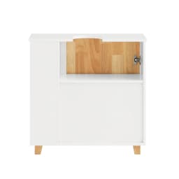 SoBuy BZR75-W washbasin under wardrobe bathroom bathroom wardrobe under wardrobe bathroom furniture White-natural BHT approx.: 60x60x29cm