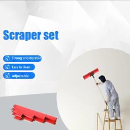 Drywall Smoothing Spatula Handle Set with 40/60/80cm Smoothing Spatula + Extension Handle Pole for Wall Ceiling