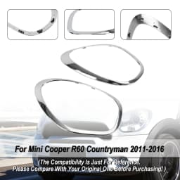 Artudatech 2X Chrome Headlight Trim Ring Bezels For Mini Cooper R60 Countryman 2011-2016
