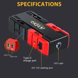 GKFLY 3000A Car Jump Starter 44.4Wh Power Bank Portable Starting Device Car Battery Charger Booster Buster for Diesel Petrol