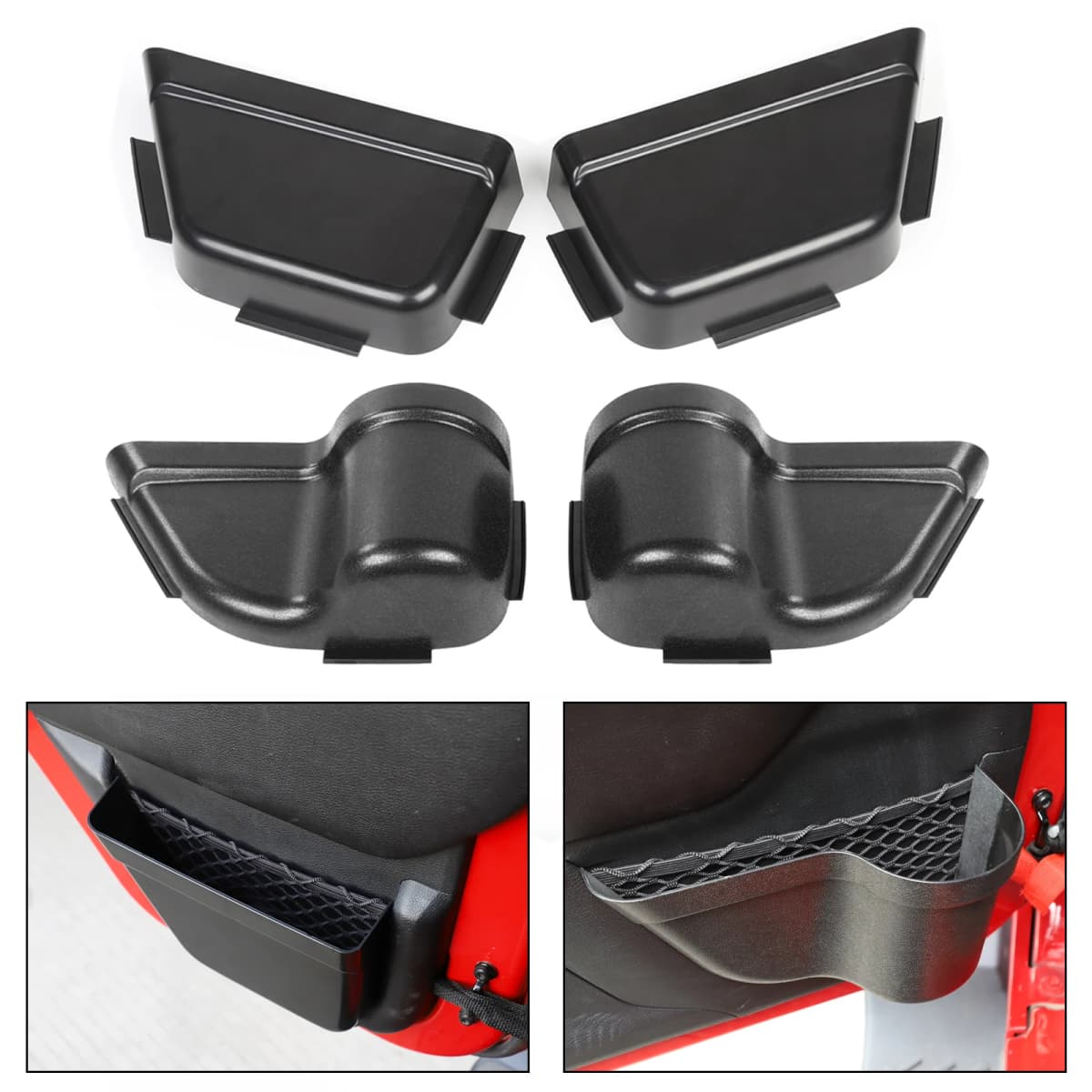 Front & Rear Door Net Pocket Storage Box Organizer for Wrangler JK 2011-2017
