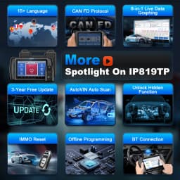 XTOOL IP819TP TPMS Programming Tool TPMS Relearn Activation Tire Pressure Monitoring Sensor Programmer Car Diagnostic Tools