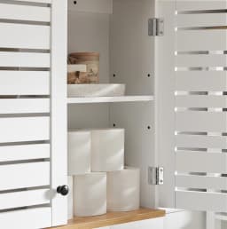 SoBuy BZR42-W Hanging wardrobe with Slat Doors Wall Cabinet Hanging wardrobe Kitchen wardrobe Medicine wardrobe Bathroom furniture