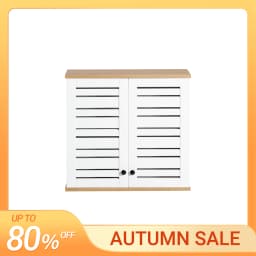 SoBuy BZR42-W Hanging wardrobe with Slat Doors Wall Cabinet Hanging wardrobe Kitchen wardrobe Medicine wardrobe Bathroom furniture