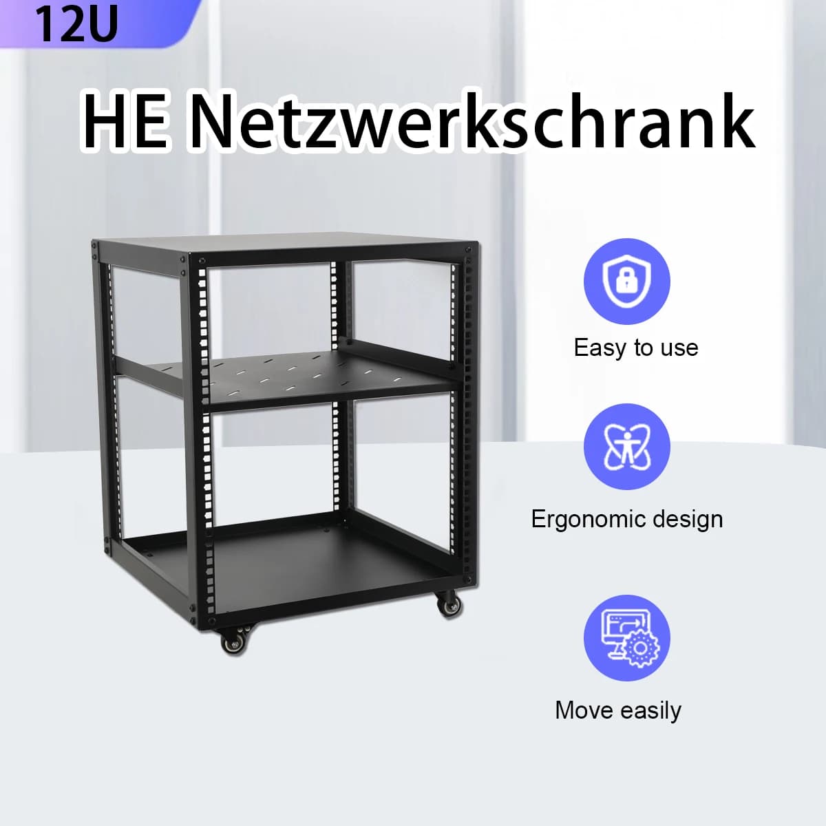 12U/15U/20U Network Cabinet 2mm Adjust Shelf With 4 wheels for Server/Shielded Cabinet Mobile Audio Amplifier Rack Shelf