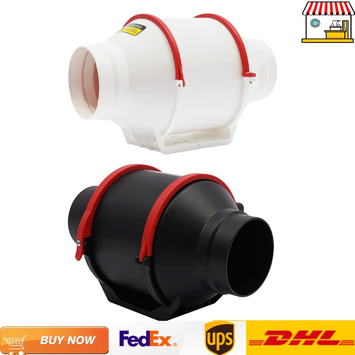 220V 4 Inches Exhaust Fans| 310 m³/h Remote Pipe Duct Fan| Bathroom Extractor Ventilation Kitchen Toilet Ventilator | 2 Speeds