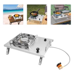 Stainless Steel Outdoor Camping Stove Foldable IGT Gas Stove Camping Table Stove Natural Hiking Accessory