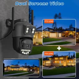 10MP 5K Wifi Camera Dual Lens Dual Screens HD Outdoor Security Camera Email Alert Ai Night Vision CCTV Home Surveillance Camera