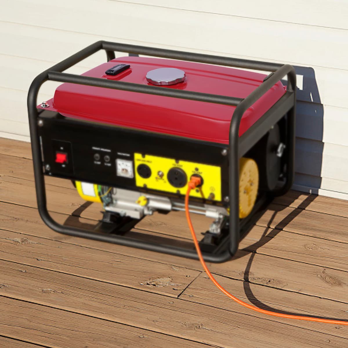 4 Gal Fuel Tank Fit for Honda Series Single-Cylinder Generators, Red, Iron, Generator Fuel Tank for Construction Sites