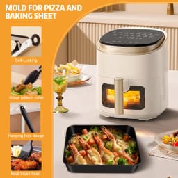 Desktop Electric Air Fryer Accessories BBQ BBQ Pizza Pan Baking Moulds Cake Tools for 5.5L Pan Series Tray Barbecue Pad DIY Pan