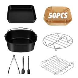 Desktop Electric Air Fryer Accessories BBQ BBQ Pizza Pan Baking Moulds Cake Tools for 5.5L Pan Series Tray Barbecue Pad DIY Pan