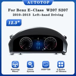 AUTOTOP 12.3 LCD Digital Dashboard Cluster for Benz E Class W207 S207 Auto Instrument Panel Cockpit Speedometer Linux System
