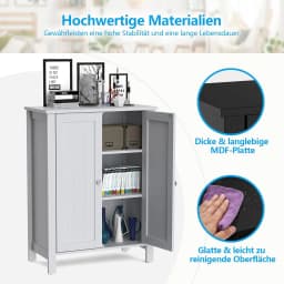 Bathroom Cabinet,Side Cabinet,Chest of Drawers Sideboard with Double Door and Adjustable Shelf,Storage Cabinet,60x30x80.5cm