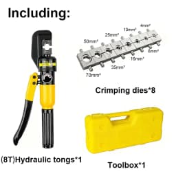4/6/10/16/25/35/50/70/95/120/150/185/240/300mm² Hydraulic Clamp Home Hydraulic Crimping Tool DIY Cable Wiring Crimping Plier Cordless Hydraulic Press Hydraulic Tongs 4-70mm² Or 16-300mm²Pliers Hydraulic Pliers DIY Cable Terminal Crimping Pliers C Type Hot
