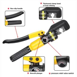 4/6/10/16/25/35/50/70/95/120/150/185/240/300mm² Hydraulic Clamp Home Hydraulic Crimping Tool DIY Cable Wiring Crimping Plier Cordless Hydraulic Press Hydraulic Tongs 4-70mm² Or 16-300mm²Pliers Hydraulic Pliers DIY Cable Terminal Crimping Pliers C Type Hot