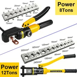 4/6/10/16/25/35/50/70/95/120/150/185/240/300mm² Hydraulic Clamp Home Hydraulic Crimping Tool DIY Cable Wiring Crimping Plier Cordless Hydraulic Press Hydraulic Tongs 4-70mm² Or 16-300mm²Pliers Hydraulic Pliers DIY Cable Terminal Crimping Pliers C Type Hot