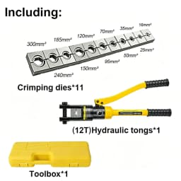 4/6/10/16/25/35/50/70/95/120/150/185/240/300mm² Hydraulic Clamp Home Hydraulic Crimping Tool DIY Cable Wiring Crimping Plier Cordless Hydraulic Press Hydraulic Tongs 4-70mm² Or 16-300mm²Pliers Hydraulic Pliers DIY Cable Terminal Crimping Pliers C Type Hot