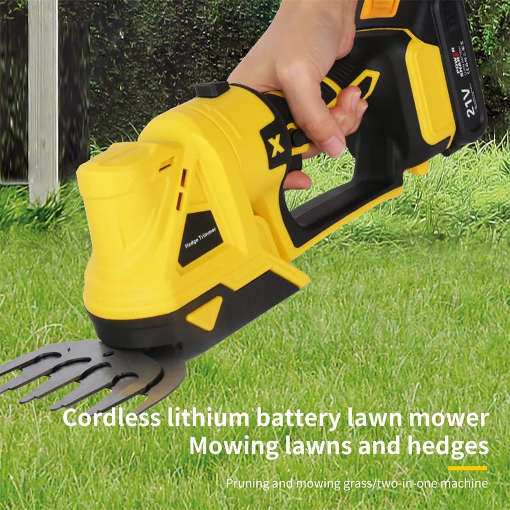 Dual-Purpose Wireless Charging Lawn Mower Garden Hedge Trimmer Power Pruning Tools Portable Manual Grass Lawn Mower