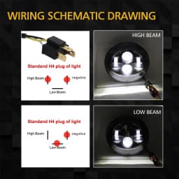 UNISHINE 7 Inch Led Auto Headlight Motorcycle LED Headlight 6000K Angel Eyes for Car Harley Honda Yamaha Lada Niva Headlamp off-road use