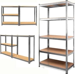 VickyHome HeavyDuty 5-Tier Adjustable Metal Shelving Unit 875KG Load Boltless Garage Storage Rack for Workshop 170CM/180CM/200CM