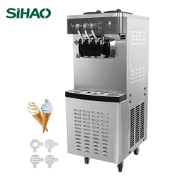 SIHAO Commercial Ice Cream Machine 1400W Fast Freezing Dessert Shop Equipment 16-20L/H Stainless Steel Frozen Display System
