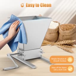 4L Manual Malt Mill Stainless Steel Malt Crusher Heavy Duty Homebrew Grain Crusher Adjustable Barley Grinder
