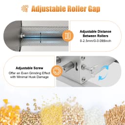4L Manual Malt Mill Stainless Steel Malt Crusher Heavy Duty Homebrew Grain Crusher Adjustable Barley Grinder