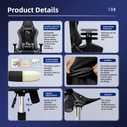 AUTHMIC Ergonomic Gaming Chair Office Recliner with Lumbar Support Adjustable Armrest 150kg Load for Home Work Gamer Setup