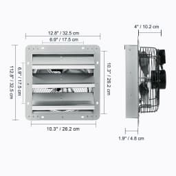 SucceBuy Shutter Exhaust Fan AC/ EC-motor 10-Speed Adjustable Wall Mount Attic Ventilation and Cooling for Greenhouses Garages
