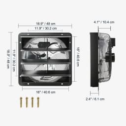 SucceBuy Shutter Exhaust Fan AC/ EC-motor 10-Speed Adjustable Wall Mount Attic Ventilation and Cooling for Greenhouses Garages