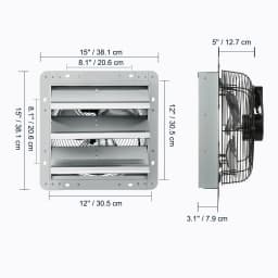 SucceBuy Shutter Exhaust Fan AC/ EC-motor 10-Speed Adjustable Wall Mount Attic Ventilation and Cooling for Greenhouses Garages