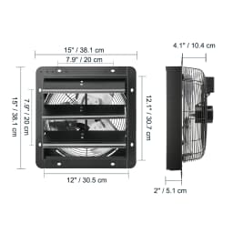 SucceBuy Shutter Exhaust Fan AC/ EC-motor 10-Speed Adjustable Wall Mount Attic Ventilation and Cooling for Greenhouses Garages