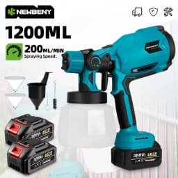NEWBENY 1200ML Electric Spray Gun Portable Paint Sprayer Auto Furniture Coating Airbrush Power Tool For Makita Battery Pin