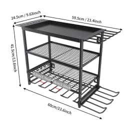 Wall Mounted Garage Tool Organizer Heavy Duty Metal Tool Rack Storage Shelf Electric Drill Holders Workshop Power Tool Cabinet