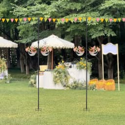 Set of 2 Outdoor Lighting Stand Shepherd Stick Heavy Duty String Light Pole Weatherproof for Patio, Garden, Backyard Parties
