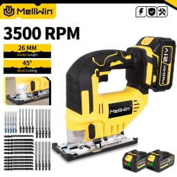 MELLWIN 3500RPM Electric JigSaw 31 With Blade Wireless Curve Saw Multi-function Woodworking Tool For Makita 18V Battery Pin