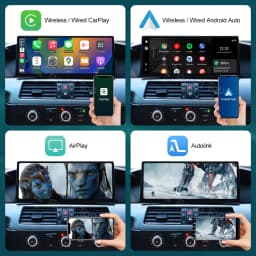 RoadTop 12.3'' Wireless CarPlay Linux Screen For BMW Series 3 5 E60 E61 E90 E91 E92 E93 CCC CIC Android Auto Multimedia Display