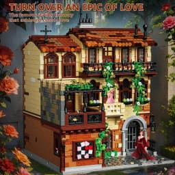 3800PCS Juliet Balcony Building Blocks Medieval European Street View House Model Kit Assembly Brick Puzzle Set for Adults Gifts
