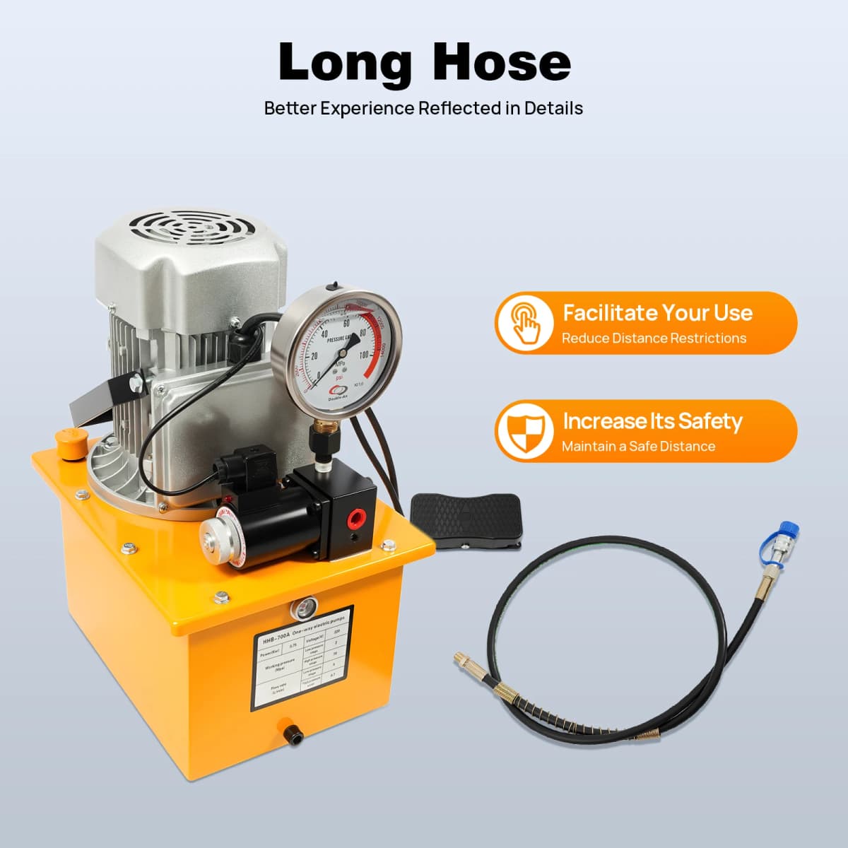 BYMAOCAR Hydraulic Unit, 20 V 700 Bar 7L Electric Hydraulic Pump, 750 W  Hydraulic Pump + Pedal Valve Hydraulic Pum