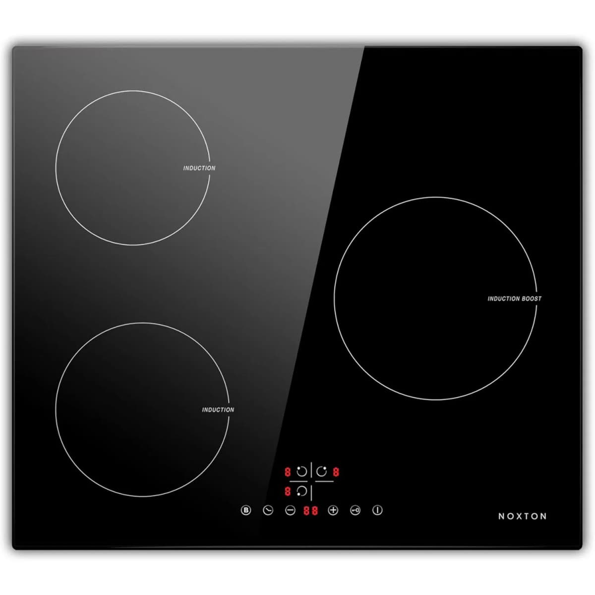 NOXTON Induction Hob 3-Burner, 60cm Built in Induction Hob, Electric Hob with Touch Control, Timer, Safety Lock, 5200Watts, wi