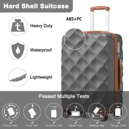 British Traveler 2 Piece Luggage Set | Cabin Case with TSA Lock & Toilet bag | 4 Double Rollers | 31 + 54 cm