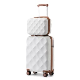 British Traveler 2 Piece Luggage Set | Cabin Case with TSA Lock & Toilet bag | 4 Double Rollers | 31 + 54 cm