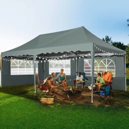 3x6m Folding Gazebo Waterproof Party Tent Anti-UV 50+ Pop Up Garden Gazebo With 6 Sidewall 4 Sandbag For Wedding Market Marquee